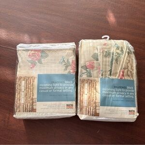 NWT Martha Stewart Blackout Drapery Panels”Summer Garden” Jacquard Fabric;2 Sets